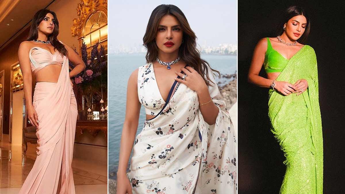 परफेक्ट सेलिब्रिटी लुक पाने के लिए काम आएंगे देसी गर्ल प्रियंका चोपड़ा के ये साड़ी लुक्स