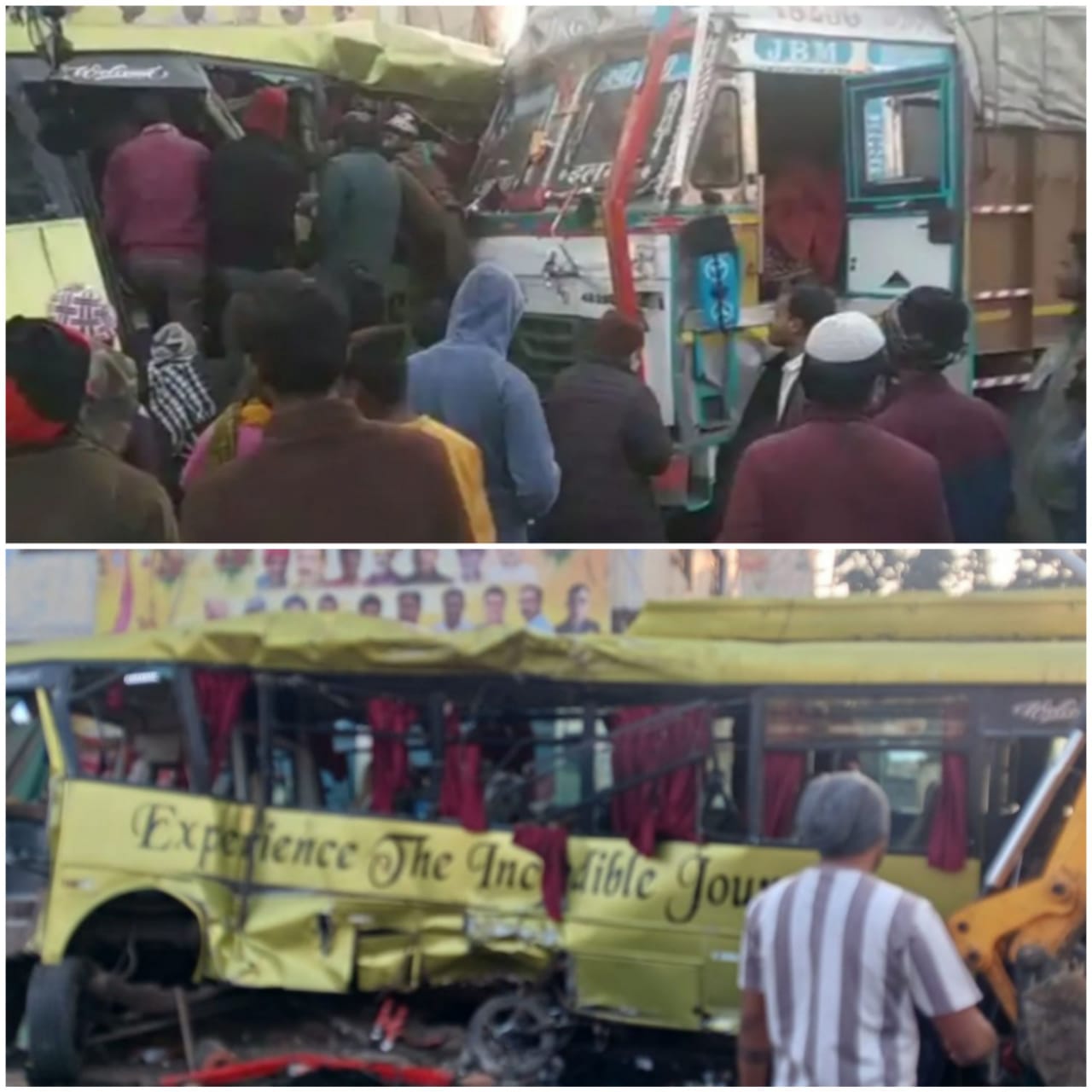 राजगढ़ः तेज रफ्तार ट्रक ने यात्री बस को मारी टक्कर, महिलाएं-बच्चे सहित 17 घायल
